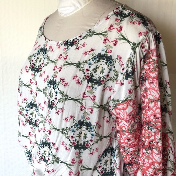 Anthropologie Embroidered Balloon Sleeve Cropped Top - Picture 9 of 14